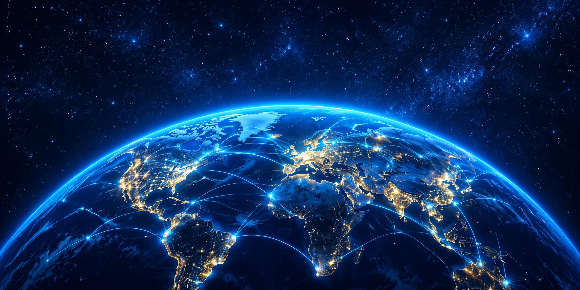 Glowing globe connecting friends worldwide